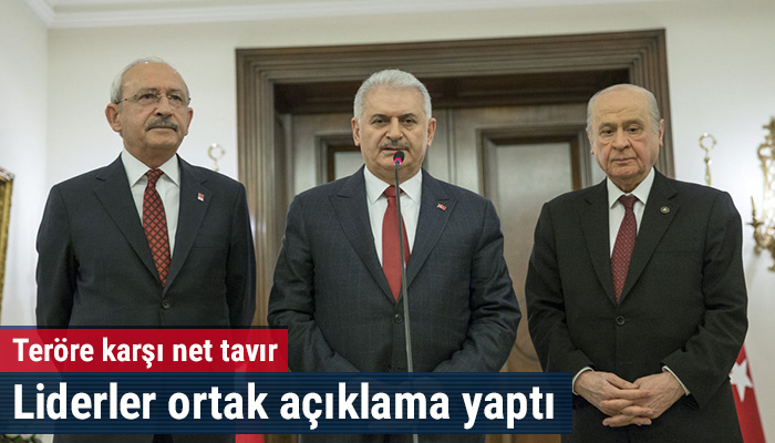 Yıldırım, Kılıçdaroğlu ve Bahçeli’den Ortak Açıklama