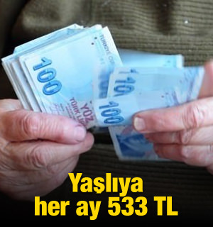 Yaşlıya Her Ay 533 TL!